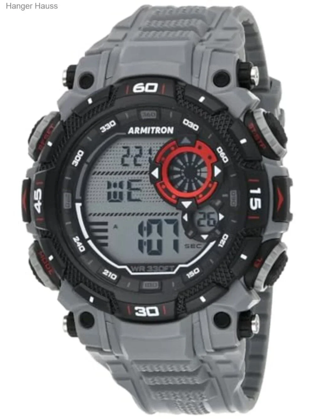Men's Digital Sport Watch Quartz Chronograph Resin Strap Water Resistant